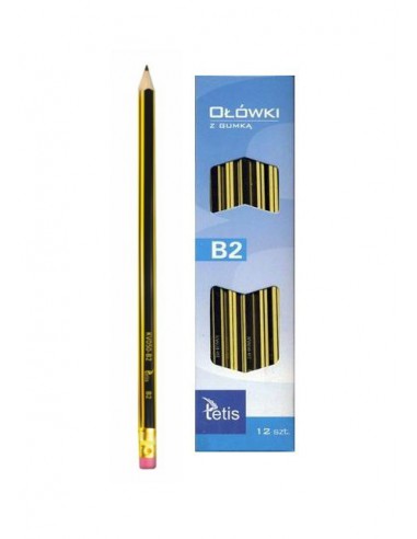 Ołówek z gumką 2B opakowanie 12 szt. KV050-B2-3825