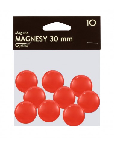 Magnes 30mm GRAND czerwony 10szt-2946