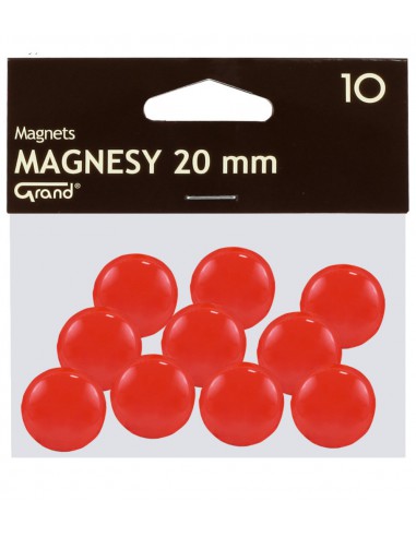 Magnes 20mm GRAND czerwony 10szt-2939