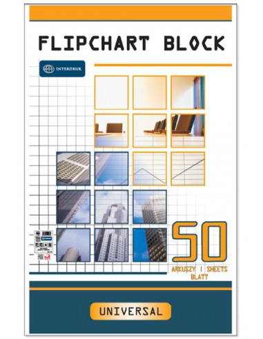 Blok do flipchartów kratka 50arkuszy INT-3429