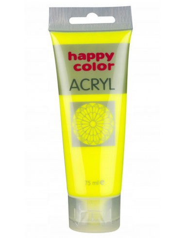 Farba akrylowa 75ml żółta fluo Happy Color 