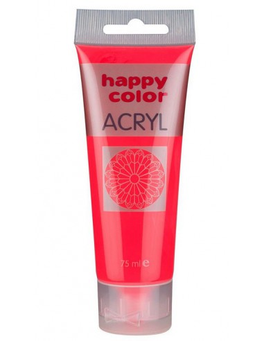 Farba akrylowa 75ml czerwona fluo Happy Color 