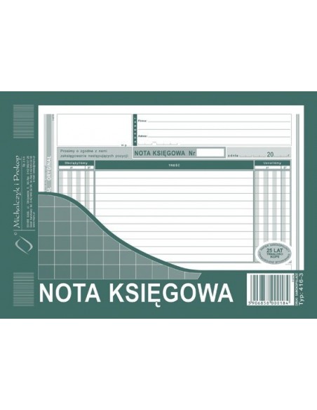 Nota Księgowa A5 Nk M 416 3 5109