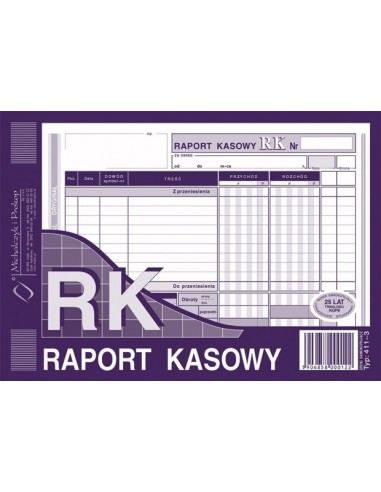 RK Raport Kasowy A5 oryginał kopia 411-3-82