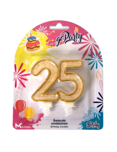 Świeczki urodzinowe w kształcie 25 liczby