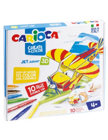 Zestaw do kolorowania Carioca Planny 3D 10 kolorów