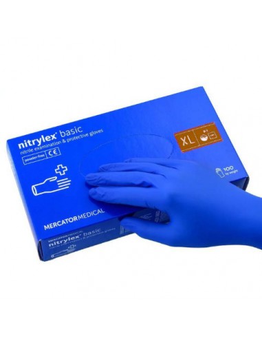 Rękawice NITRYLOWE BLUE XL bezpudrowe 100szt.