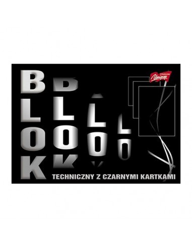 Blok techniczny A3 z czarnymi kartkami 180g STRZEGOM