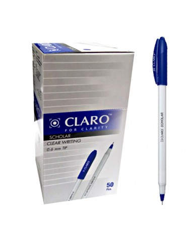 Długopis skuwka CLARO SCHOLAR niebieski 0,6 mm 50 szt.
