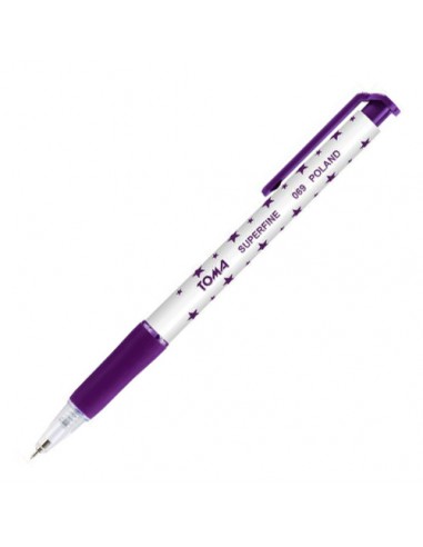 Długopis automatyczny TOMA fioletowy 0,5 mm TO-69