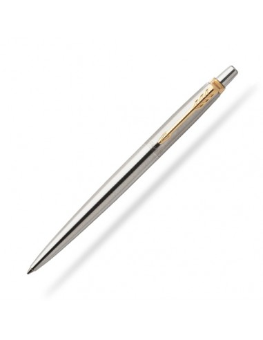 Długopis PARKER JOTTER stalowy srebrny ze złoceniem GT
