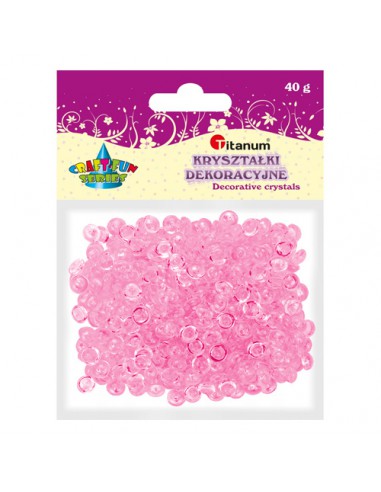 Kryształki dekoracyjne plastik 40g j.róż