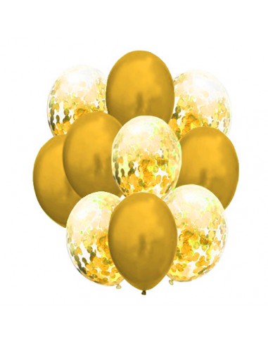 Balony z konfetti metalizowane 10szt.