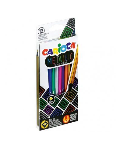 Kredki ołówkowe Carioca metaliczne 12 kolorów