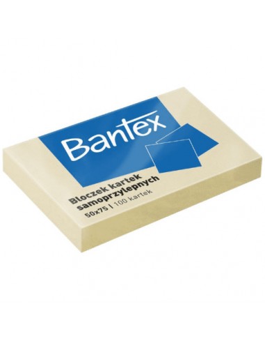 Notes samoprzylepny karteczki 50x75 żółty Bantex