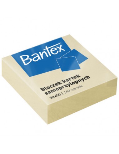 Notes samoprzylepny karteczki 50x50 żółty Bantex