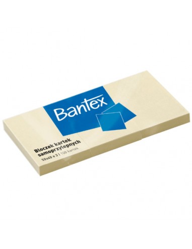 Notes samoprzylepny karteczki 50x40 3szt. żółty Bantex