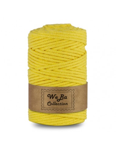 Sznurek bawełniany rdzeń poliestrowy 5mm jasny żółty