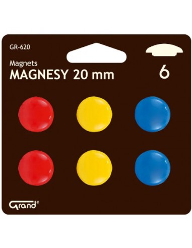Magnesy biurowe do tablic 20mm Gr-620 6szt.
