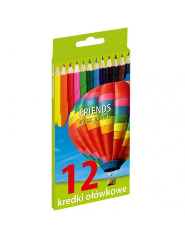 Kredki szkolne ołówkowe 12 kolorów UNIONL Friends