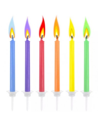 Świeczki urodzinowe kolorowy płomień 6szt SF-884