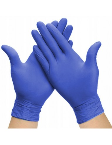 Rękawice NITRYLOWE niebieskie L 200 szt.