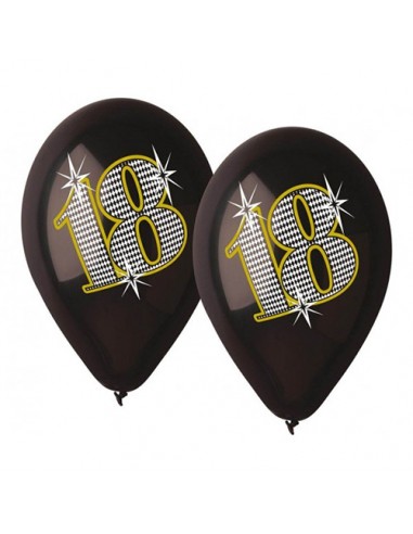 Balony Premium "18", czarne, 5 szt.