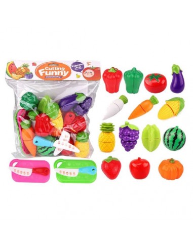 Zabawka warzywa i owoce na rzepy z tacą i nożykiem