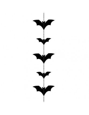 Dekoracja girlanda Nietoperze, czarna 1,5m