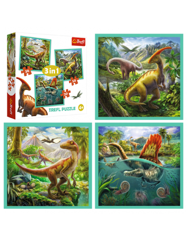 Puzzle "3 w 1 - Niezwykły świat dinozaurów" Trefl