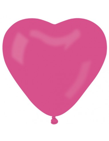 Balony CR serca ciemny różowy pastel 50szt