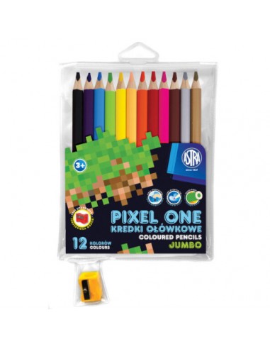 Kredki ołówkowe Jumbo Pixel One 12 kolorów