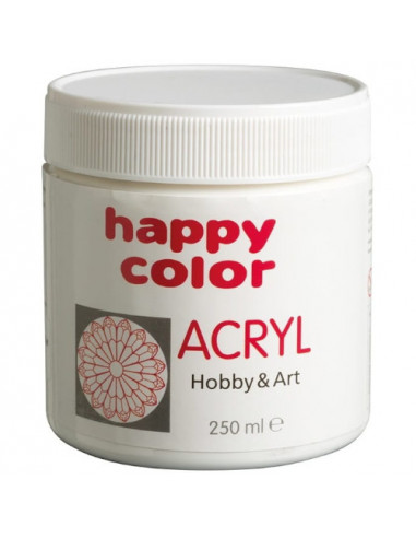 Farba akrylowa 250 ml biel tytanowa Happy Color