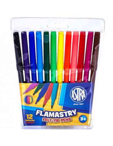 Pisaki flamastry 12 kolorów ASTRA