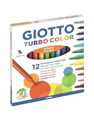 Pisaki flamastry Giotto Turbo color 12 kol.