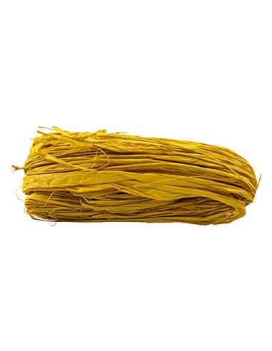 Sznurek Rafia naturalna dekoracyjna- żółta 50 g