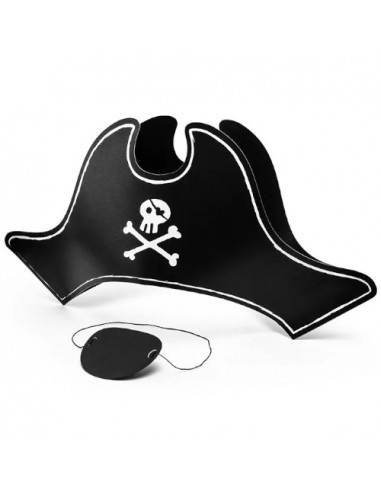 Czapka, kapelusz pirata z opaską na oko, 14cm halloween