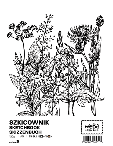 Szkicownik A5 biały/eko 25 arkuszy 120g/170g WeBa