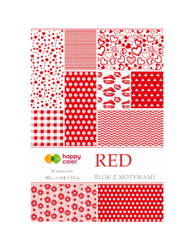 Blok papierów ozdobnych RED A4 15 ark.