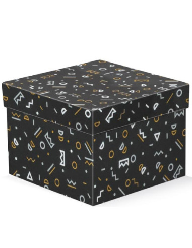 Pudełko na prezent C-H czarny korony 22x22x15cm