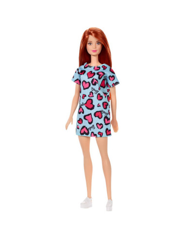 Lalka Barbie podstawowa w sukience w serca