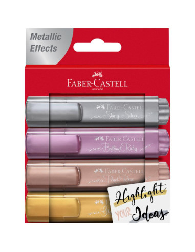 Zakreślacz metaliczny 4 kol. Faber Castell