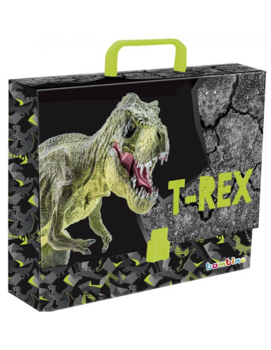 Teczka z rączka szkolna szeroka A4 XL T-Rex dinozaur