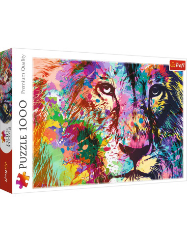 Puzzle artystyczne 1000 Kolorowy lew Trefl