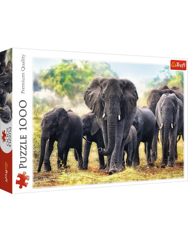 Puzzle tradycyjne zwierzęta 1000 Afrykańskie Słonie Trefl