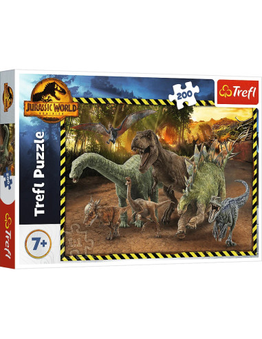 Puzzle 200 Dinozaury z Parku Jurajskiego Trefl