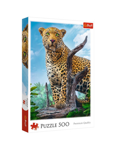 Puzzle tradycyjne zwierzęta 500 Dziki lampart Trefl