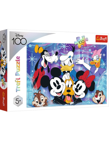 Puzzle 100 W świecie Disney na wesoło Myszka Miki Trefl