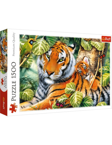 Puzzle tradycyjne zwierzęta 1500 Dwa tygrysy Trefl