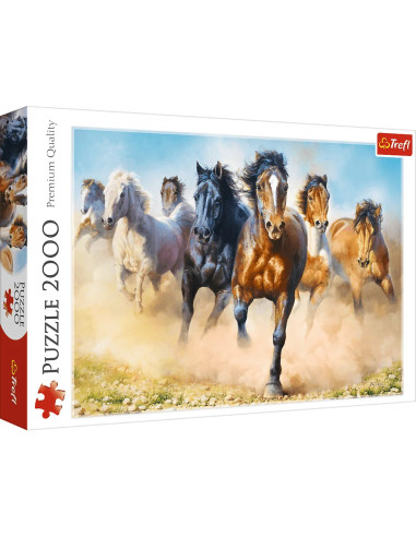Puzzle tradycyjne 2000 Galopujące stado koni Trefl